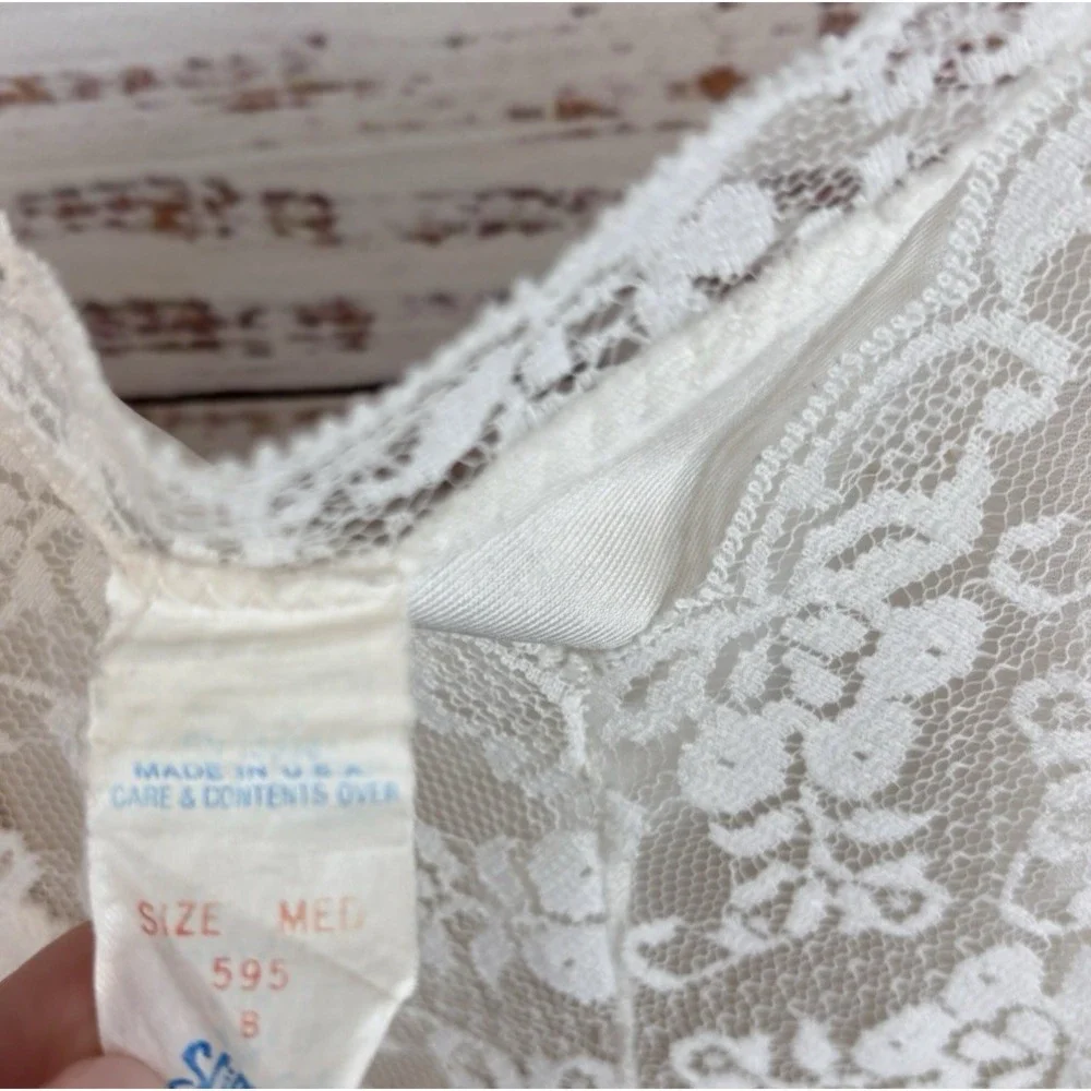 Vintage Camisole w/  Hidden Travel Passport Pouch Sliperfection Ivory Silky Lace